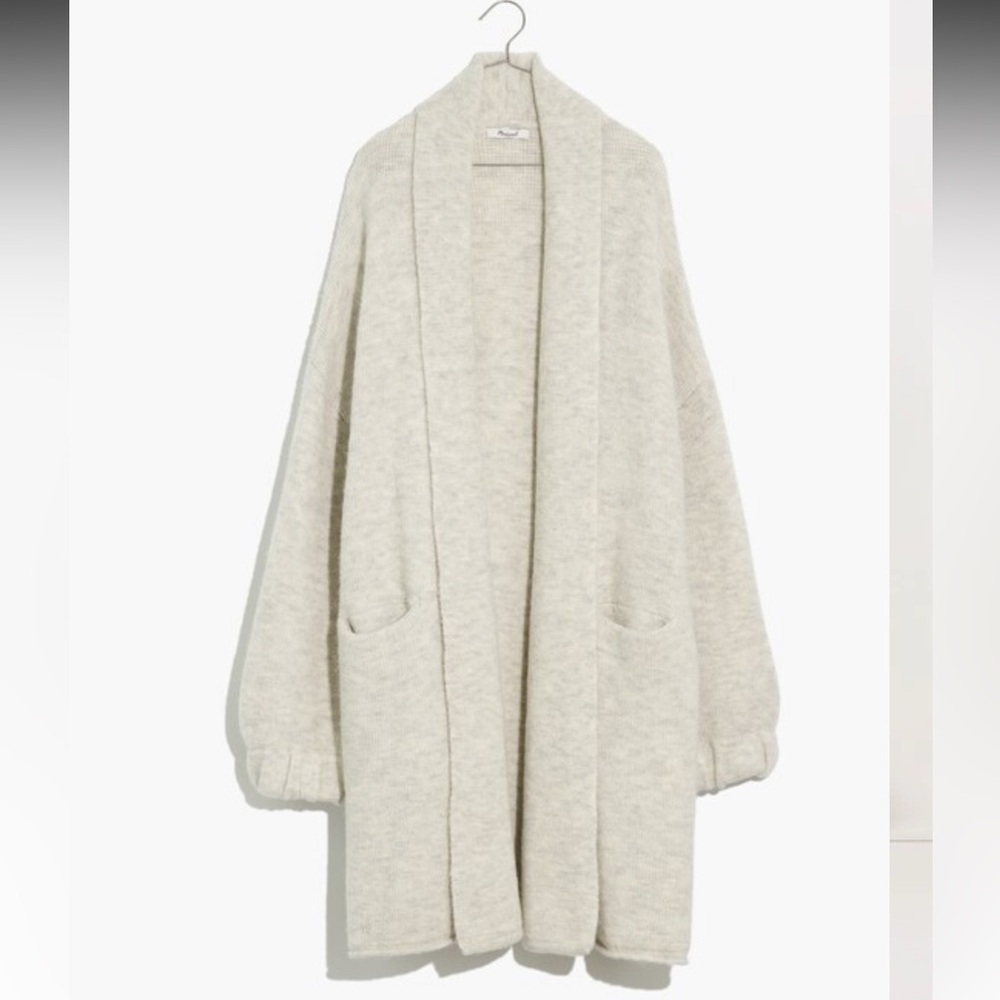 Madewell Glenridge Shawl-Collar Sweater-Coat in Heather Smoke